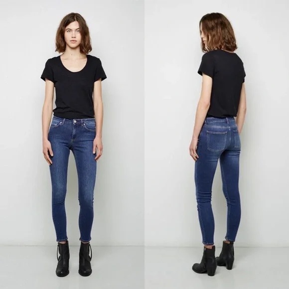 Acne Studios The Pin Raw Skinny Jeans in Blue Wash Denim, size 27 - Picture 1 of 11